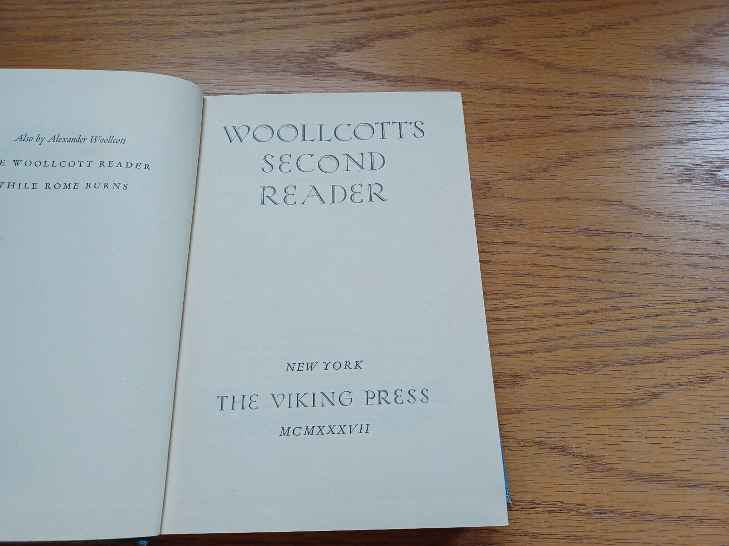 Woollcott's Second Reader by Alexander Woollcott 1937 Hardcover