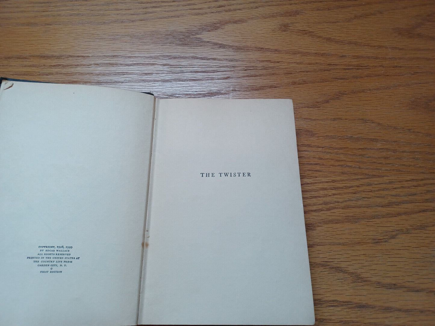 The Twister by Edgar Wallace 1929 First Edition