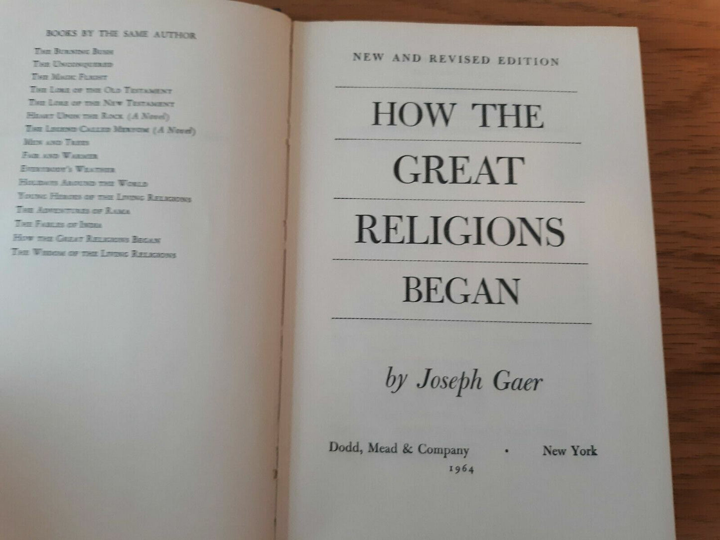 What the Great Religions Believe Hardcover DJ 1964 by Joseph Gaer