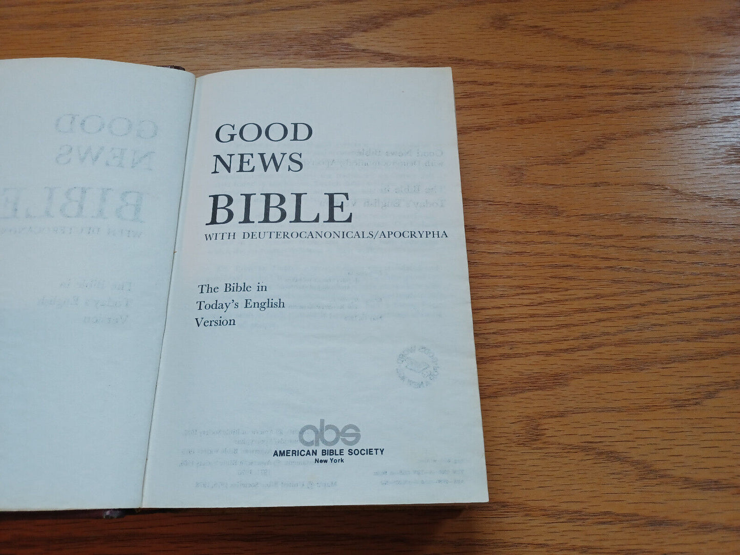 Good News Bible With Deuterocanonicals/Apocrypha 1979 Today’s English Version Am