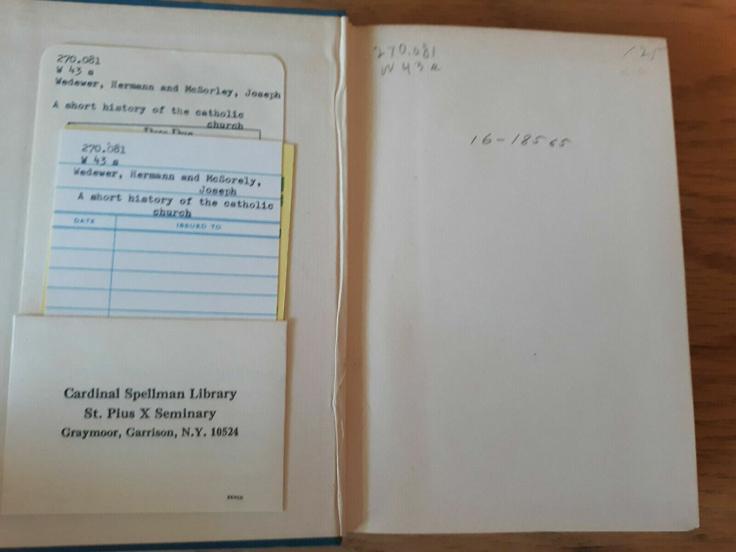 A short history of the Catholic Church Hardcover 1926 by Hermann Wedewer 7th Ed