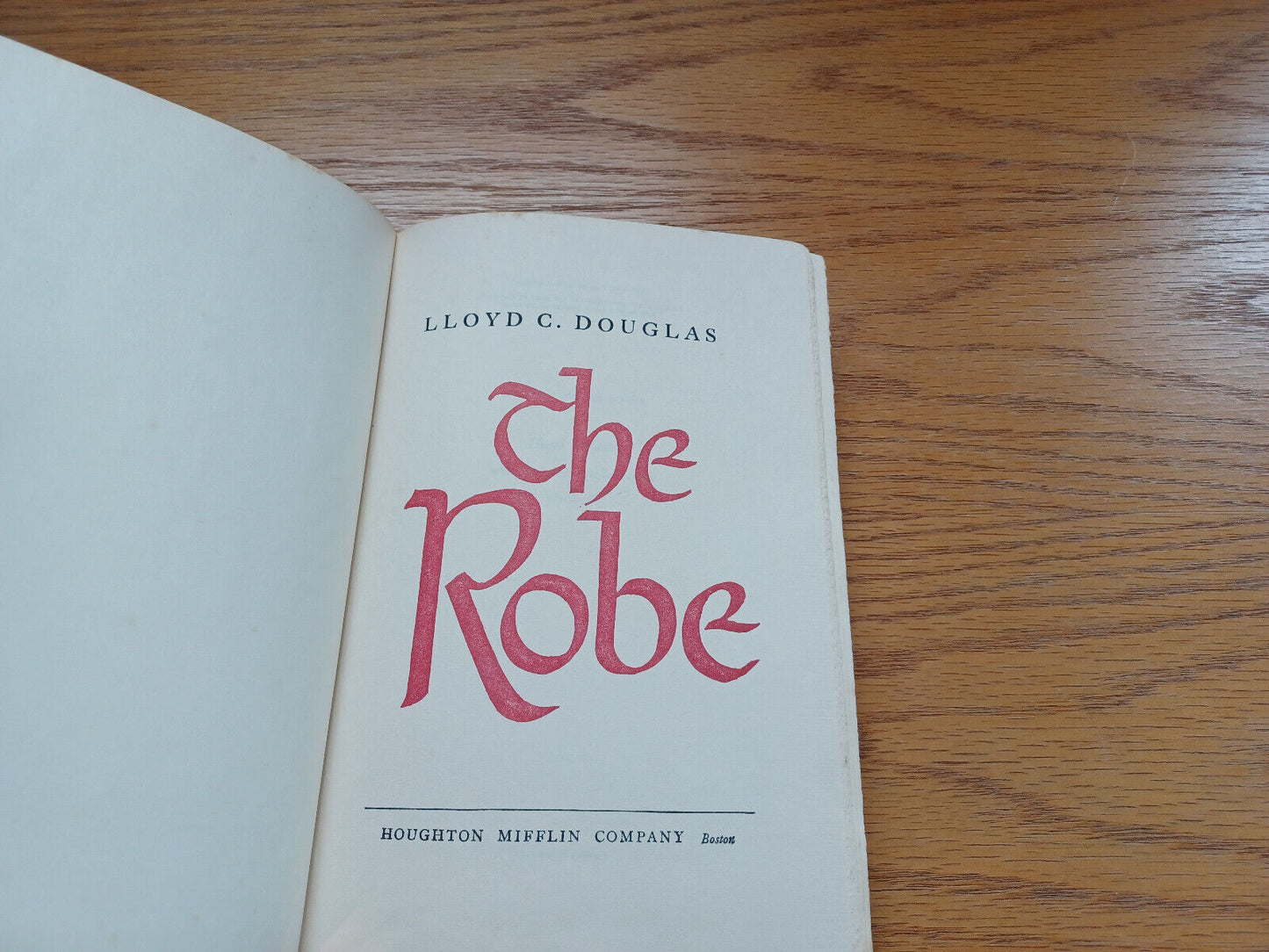 The Robe by Lloyd Douglas 1942 Hardcover