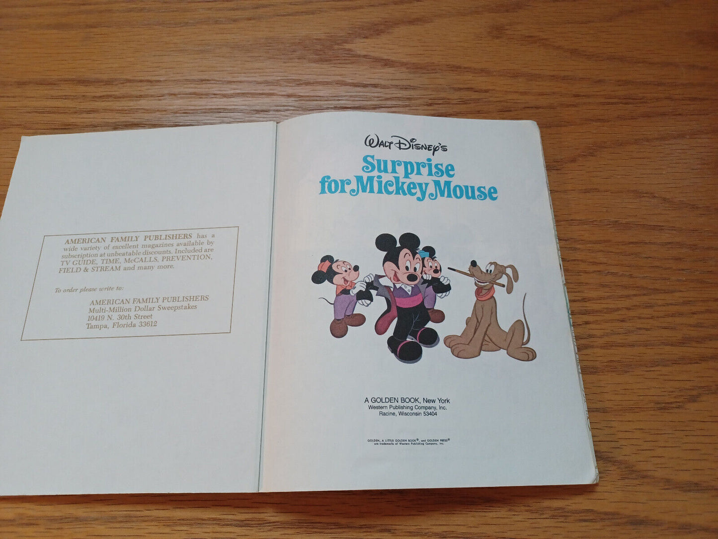 Walt Disney's Surprise For Mickey Mouse 1972 Golden Book