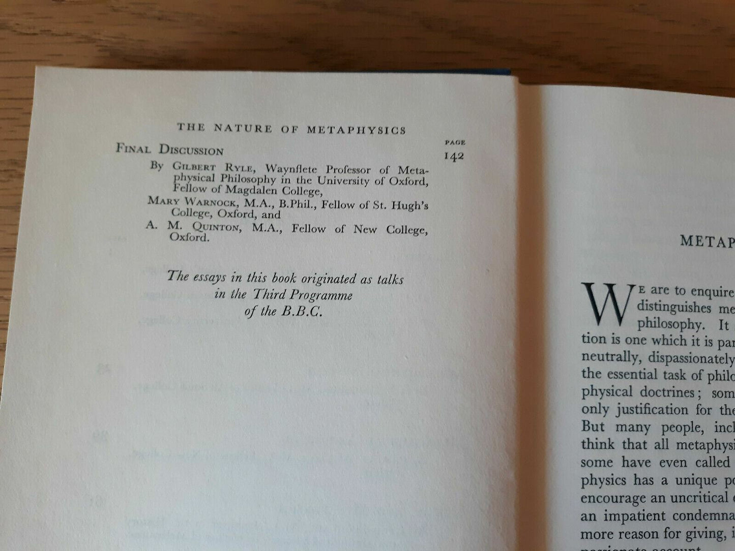 The Nature of Metaphysics Hardcover 1957 by David Francis Pears