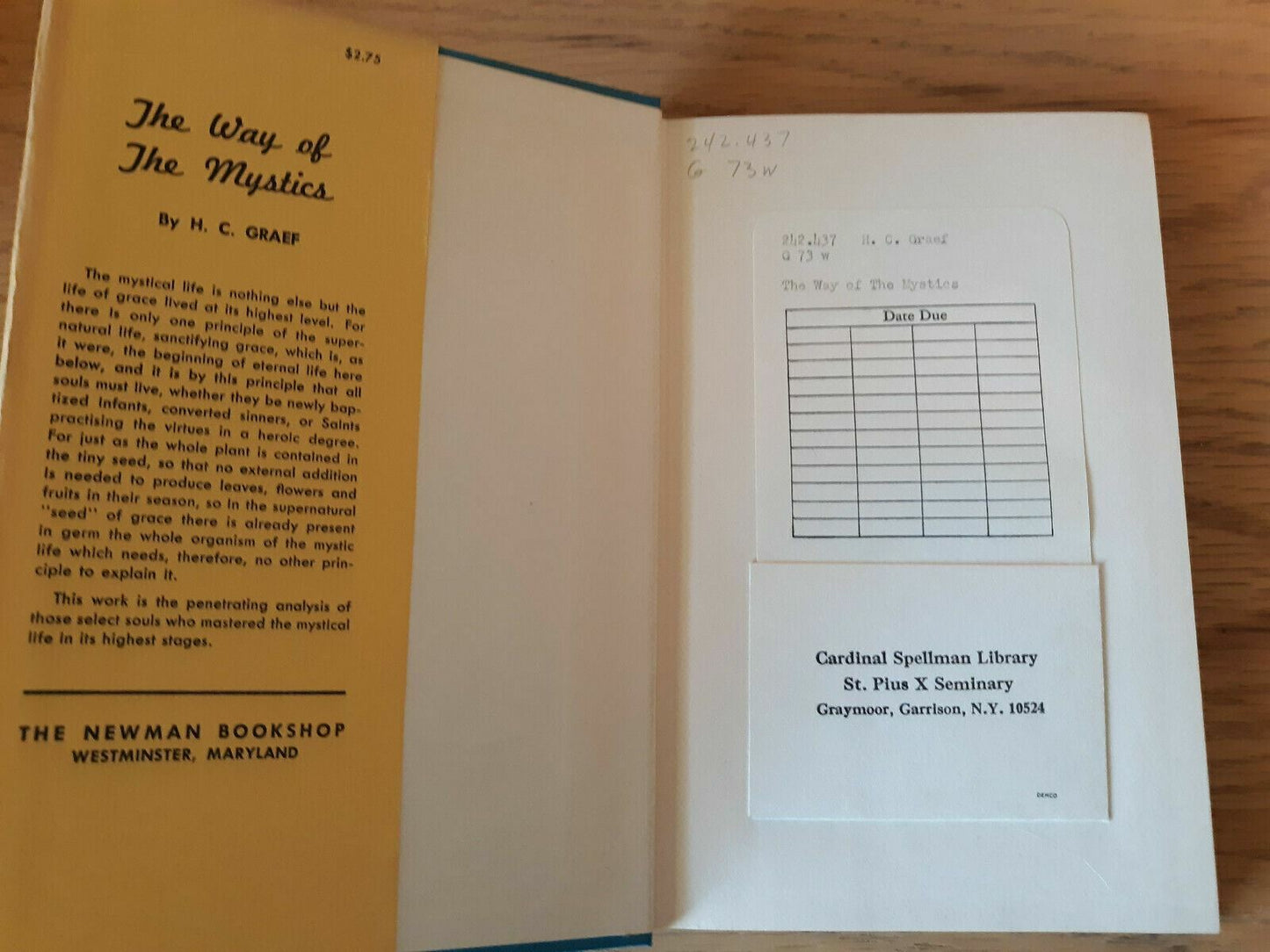 The Way of the Mystics Hardcover 1948 by H. C. Graef Newman Bookshop 1st Ed