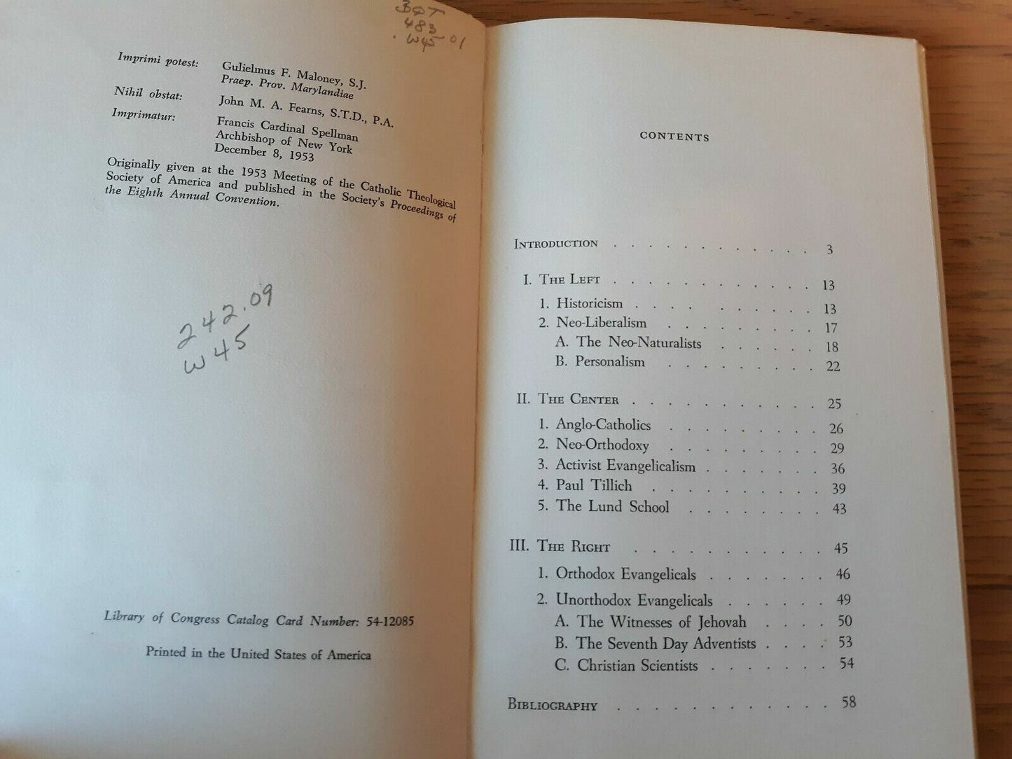 A survey of Protestant theology in our day 1954 by Gustave Weigel