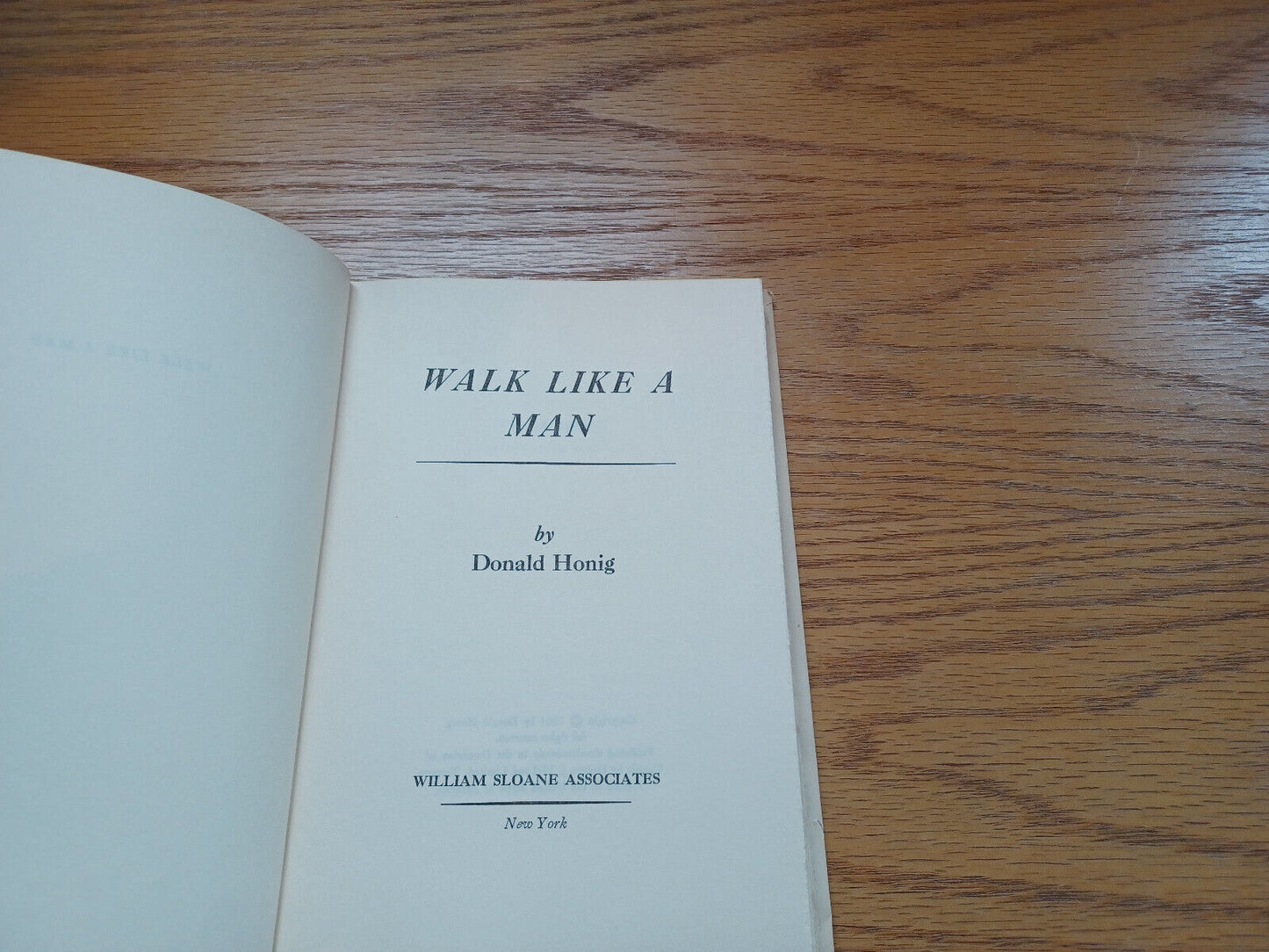 Walk Like a Man by Donald Honig 1961