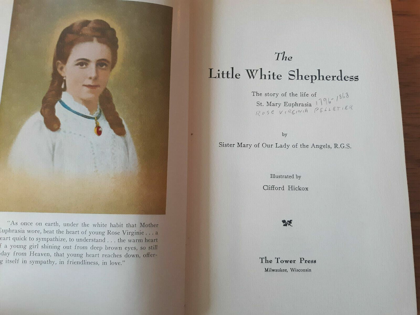 The Little White Shepherdess HC 1952 Sister Mary Of Our Lady Of The Angels