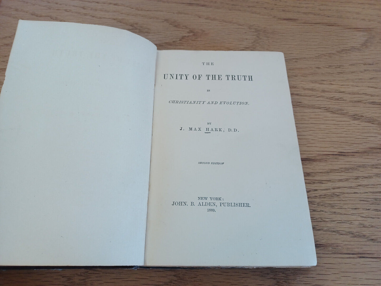 The Unity Of The Truth In Christianity And Evolution J Max Hark 1889