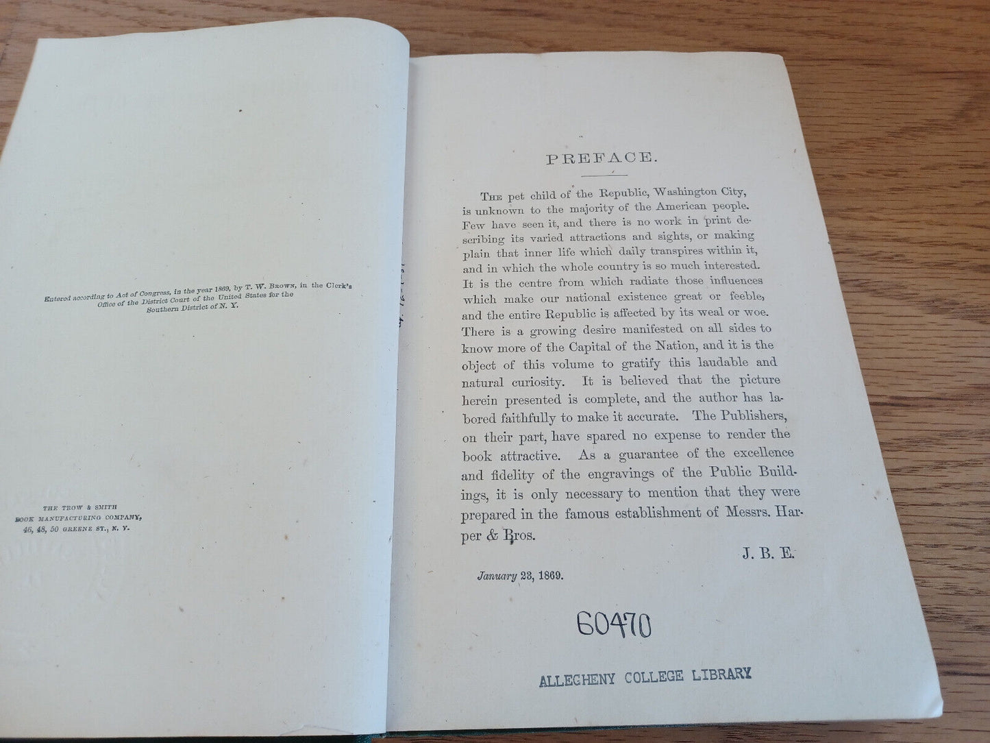 The Sights And Secrets Of The National Capital By Dr John B Ellis 1869