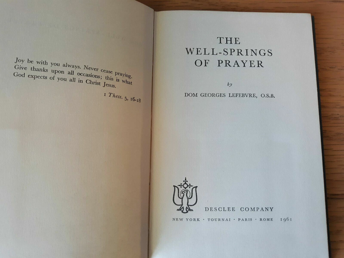 The well-springs of prayer Hardcover 1961 by Georges Lefebvre (Author)