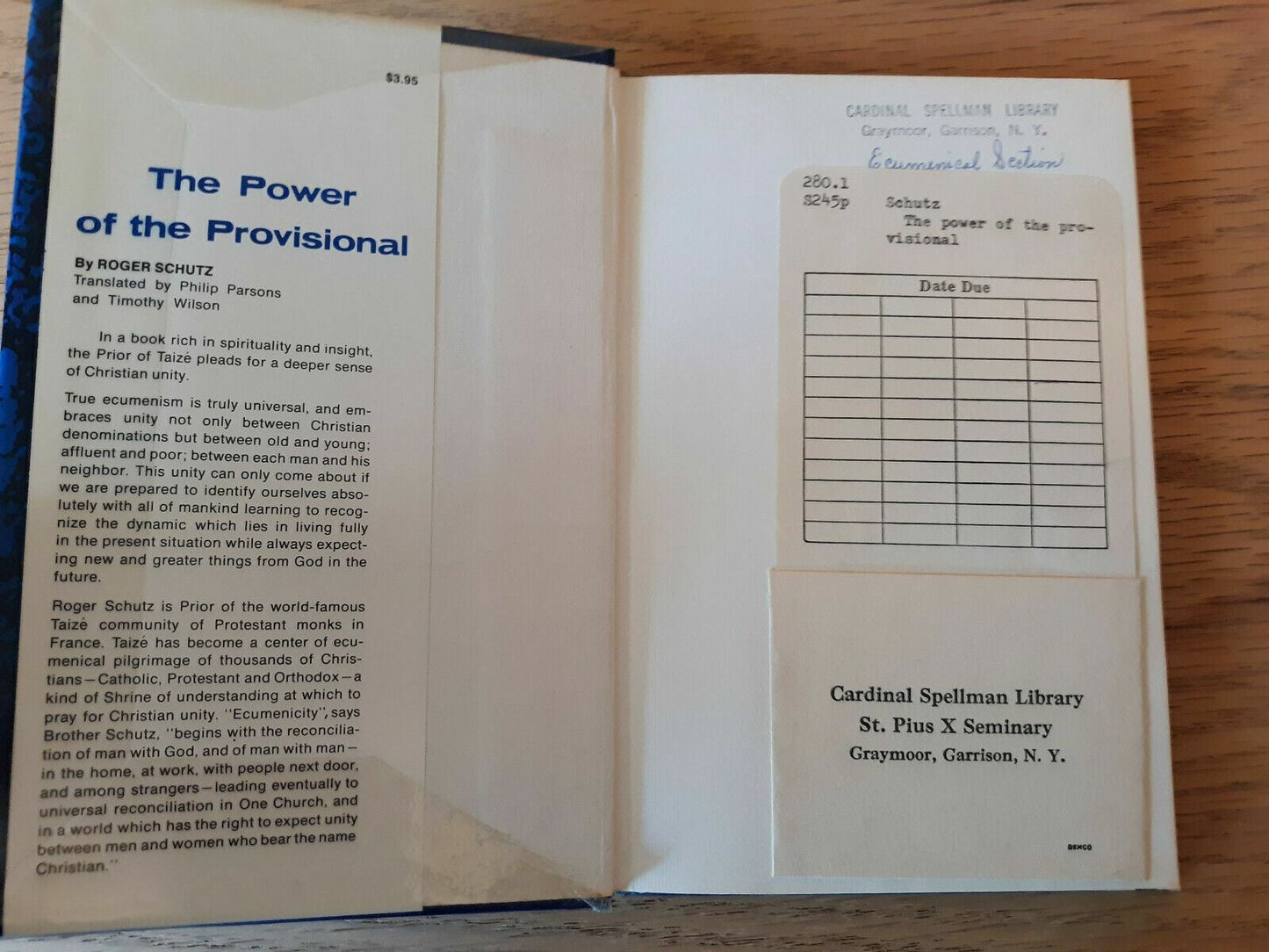 The Power of The Provisional Hardcover 1969 by Roger Schutz 1st Printing