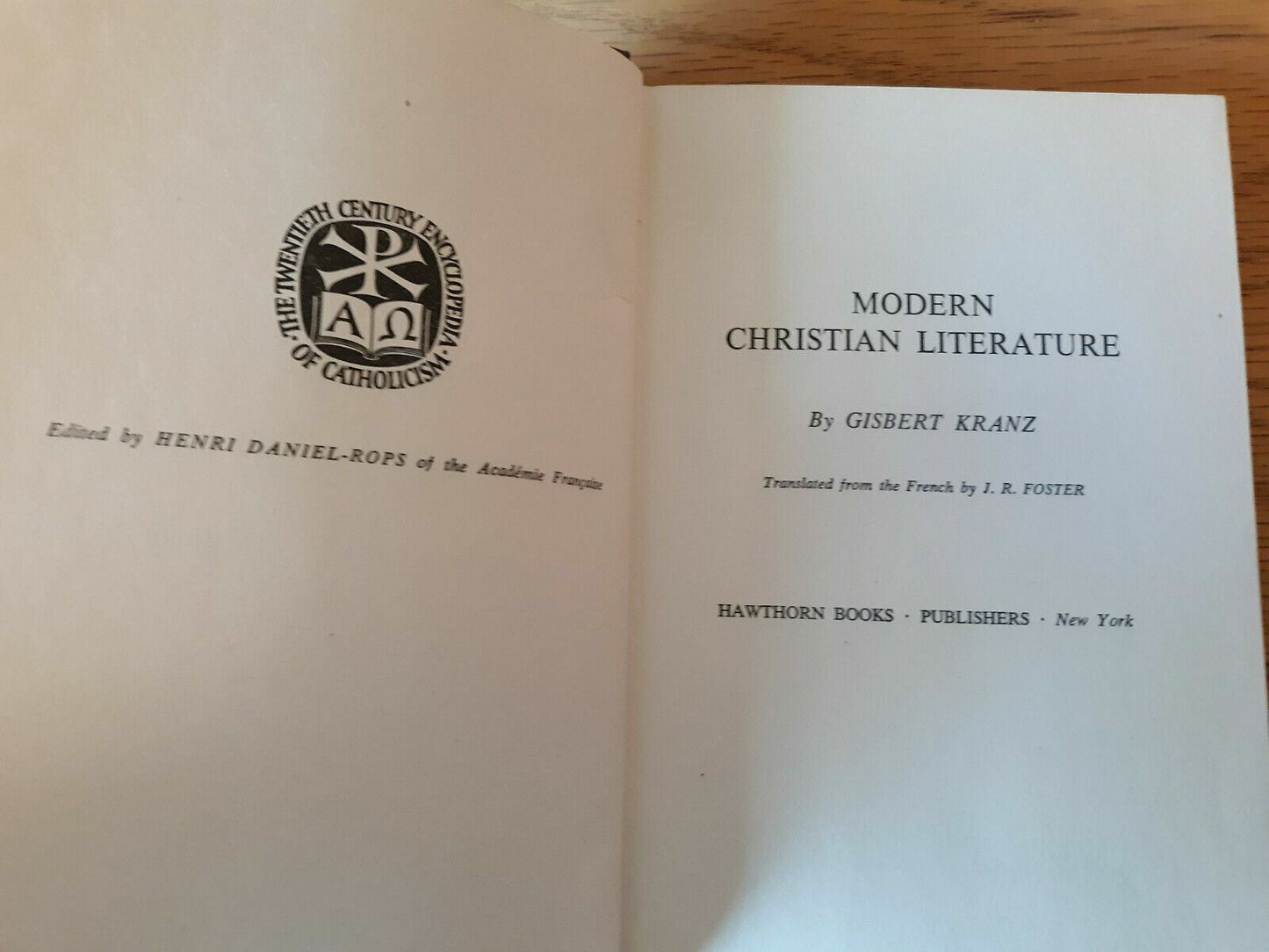 Modern Christian Literature Hardcover 1961 by Gisbert KRANZ (Author)