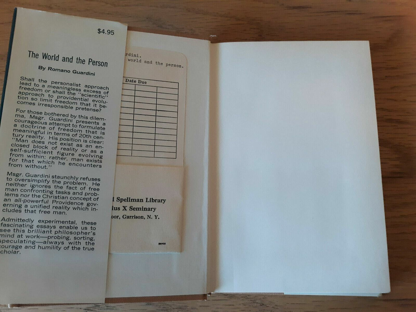 The World and the Person HC 1965 Romano Guardini Stella Lange Dust Jacket