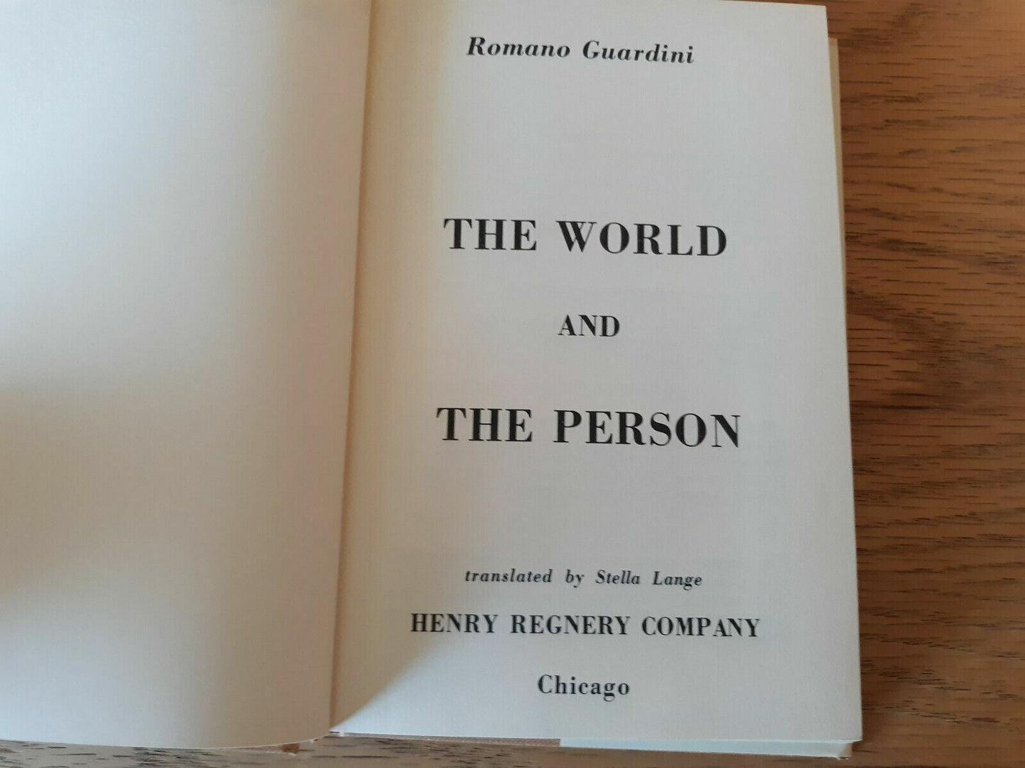 The World and the Person HC 1965 Romano Guardini Stella Lange Dust Jacket