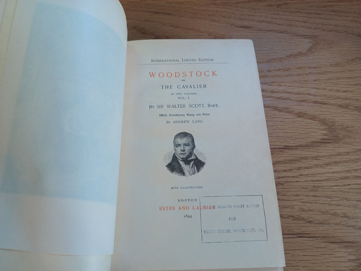 Woodstock Or The Cavalier Vol I Sir Walter Scott 1894 International Limited Ed