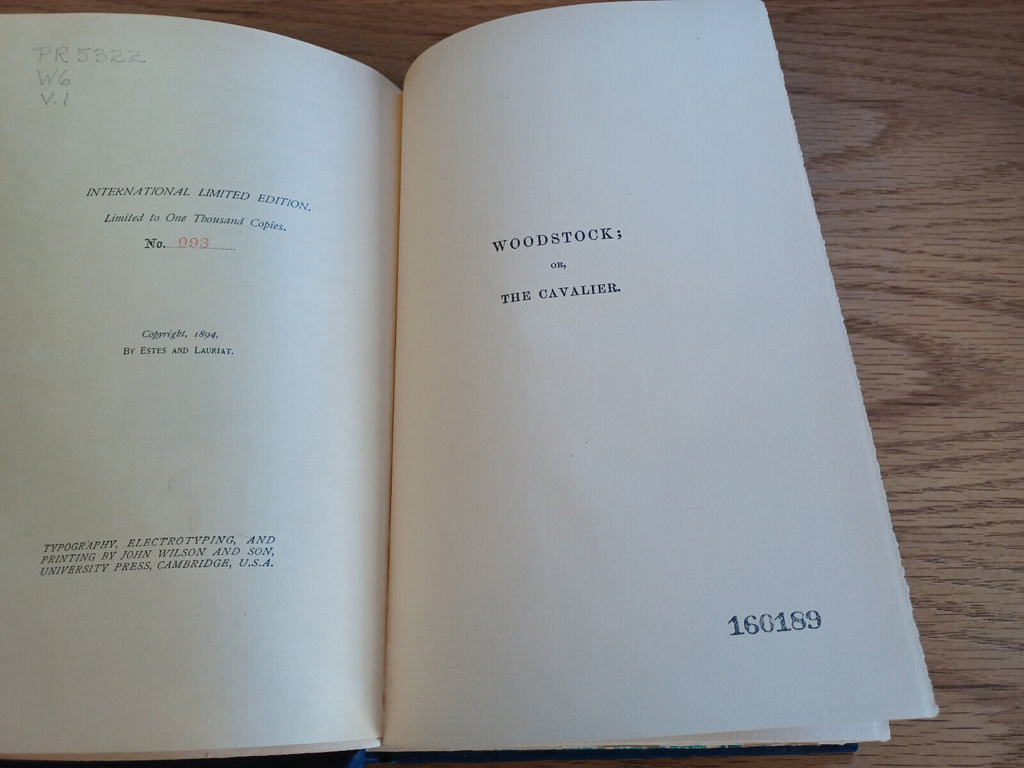 Woodstock Or The Cavalier Vol I Sir Walter Scott 1894 International Limited Ed