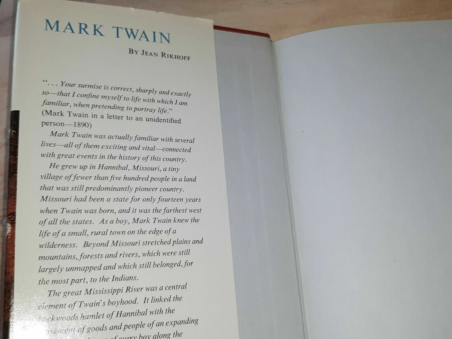 Writing About the Frontier Mark Twain Hardcover – 1961 Jean Rikhoff