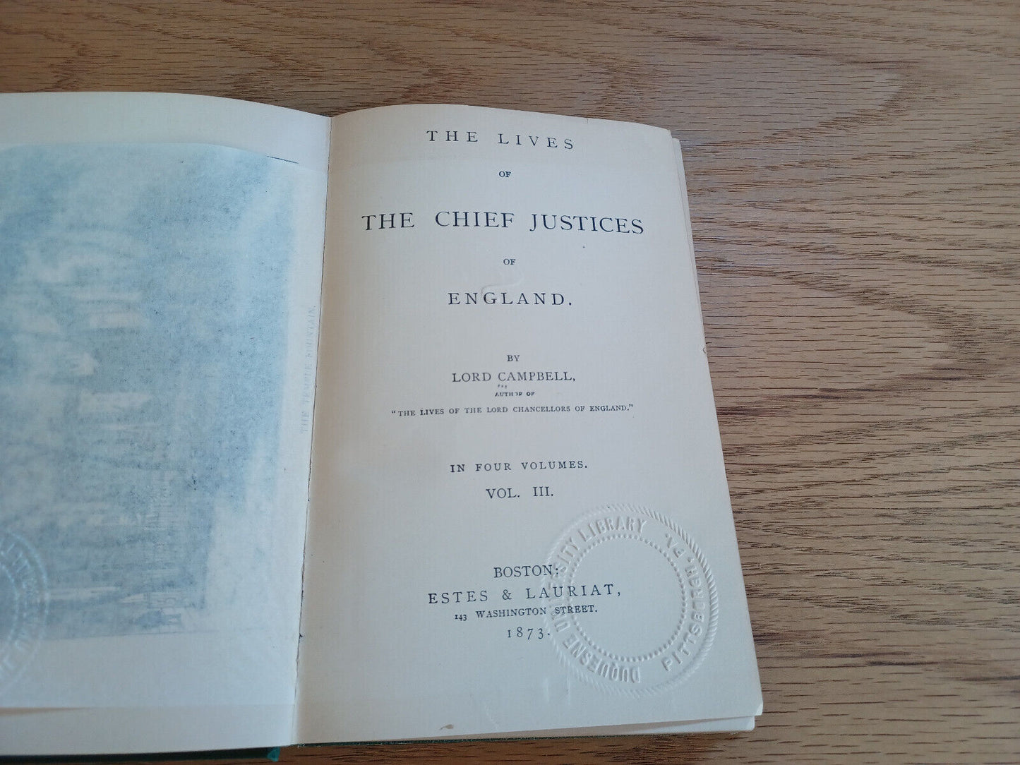 The Lives Of The Chief Justices Of England Vol Iii 1873