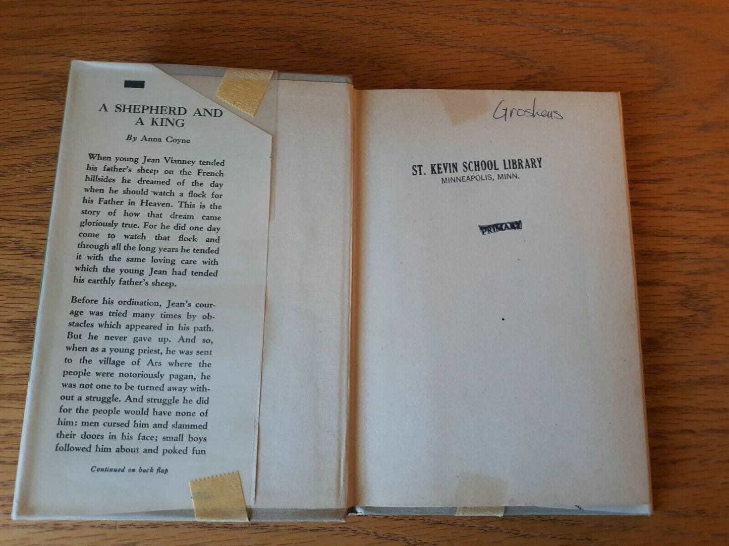 A Shepherd and a King Hardcover 1939 Anne Coyne Dust Jacket