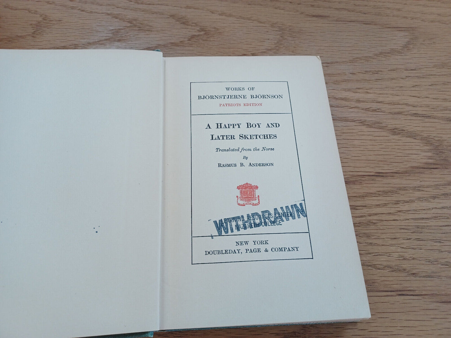 Works Of Bjornstjerne Bjornson Patriots Ed A Happy Boy And Later Sketches 1882