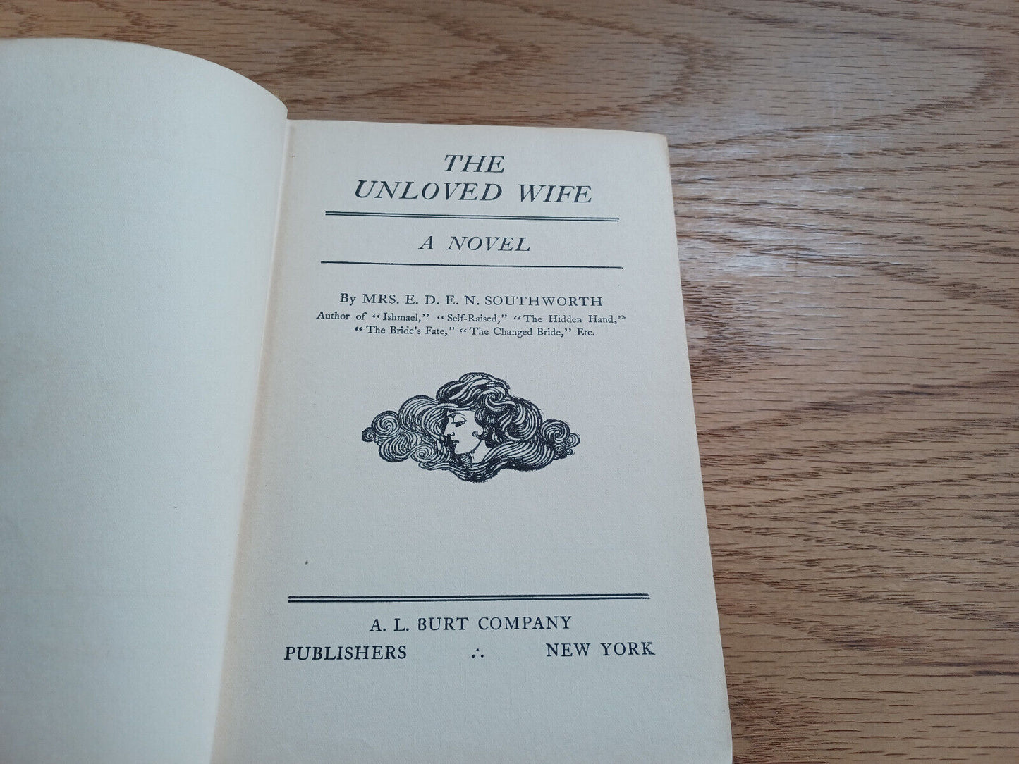 The Unloved Wife A Novel By Mrs Eden Southworth 1890