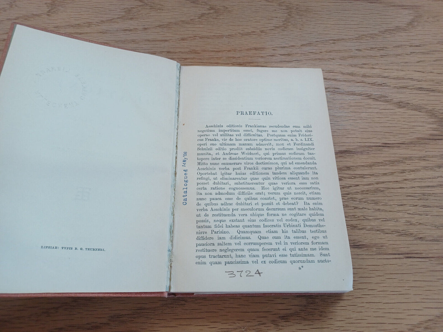 Aeschinis Orationes Post Fr Frankium Fridericus Blass 1896