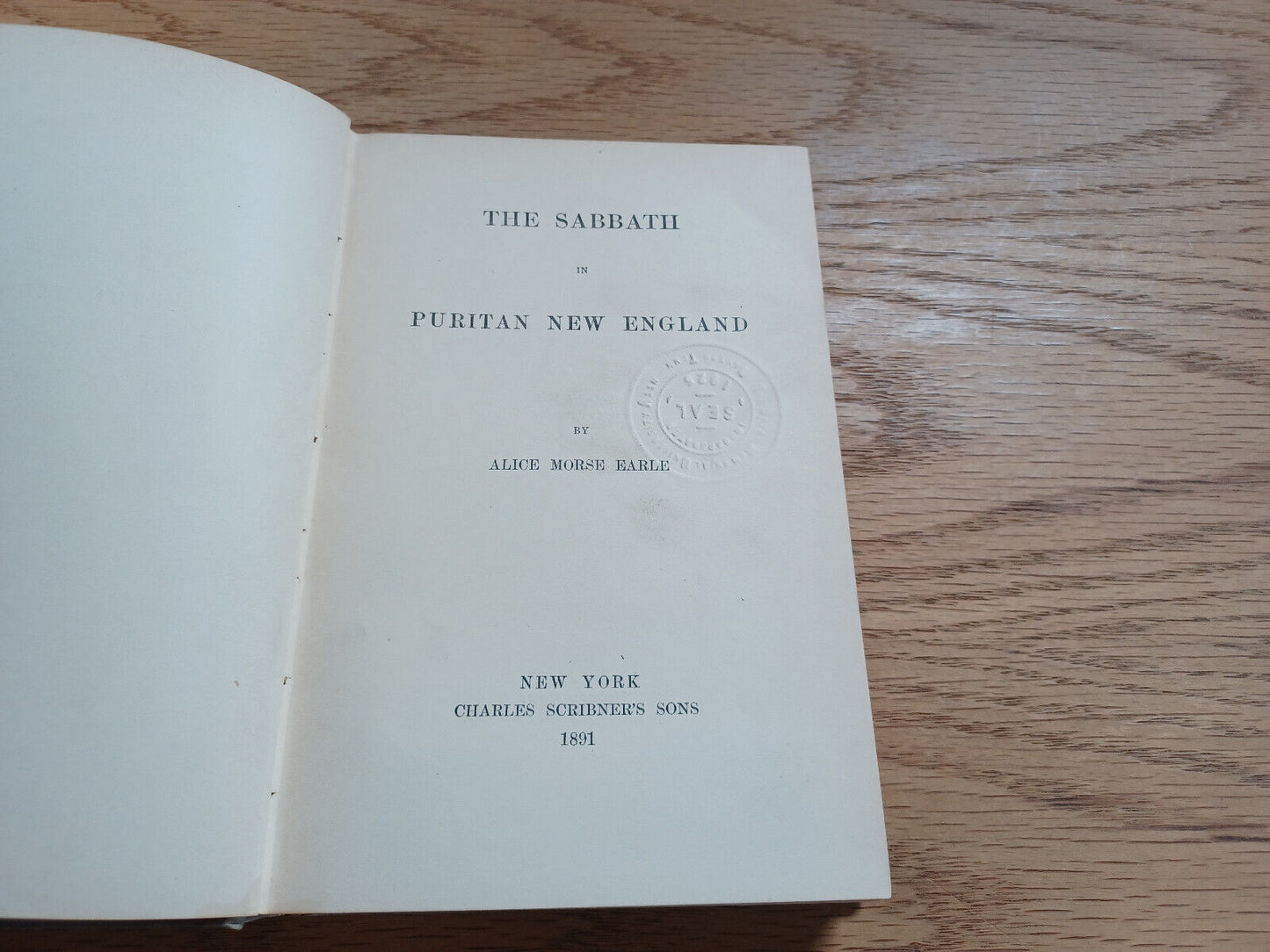 The Sabbath In Puritan New England By Alice Mores Earle 1891